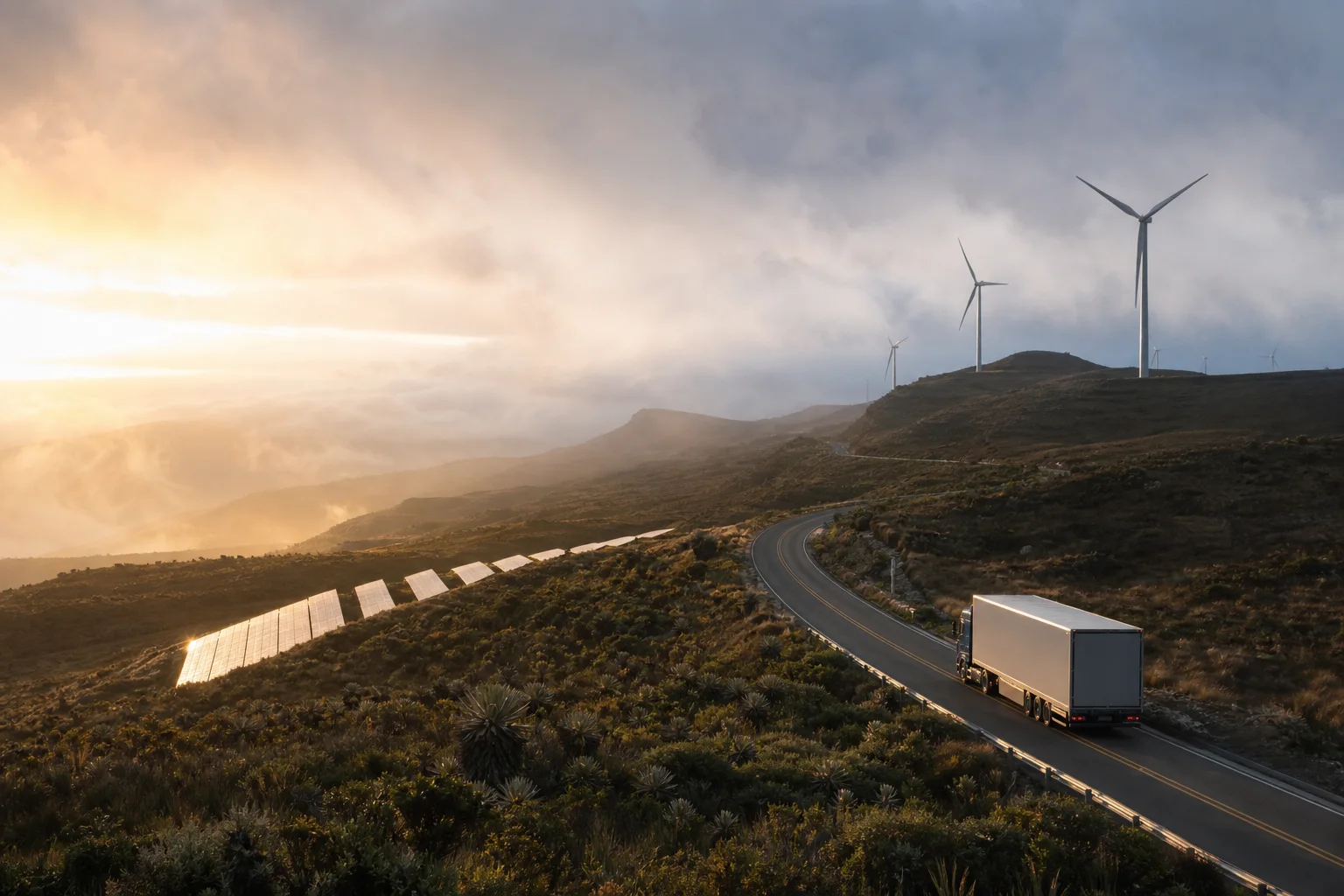Renewable power and freight infrastructure across an Andean landscape